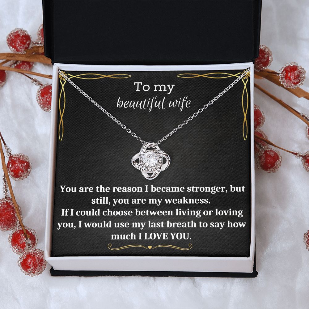 To My Beautiful Wife - Love Knot Necklace