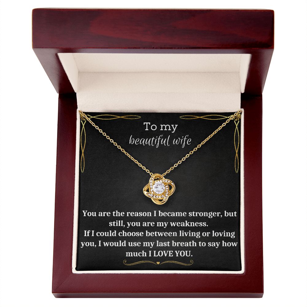 To My Beautiful Wife - Love Knot Necklace