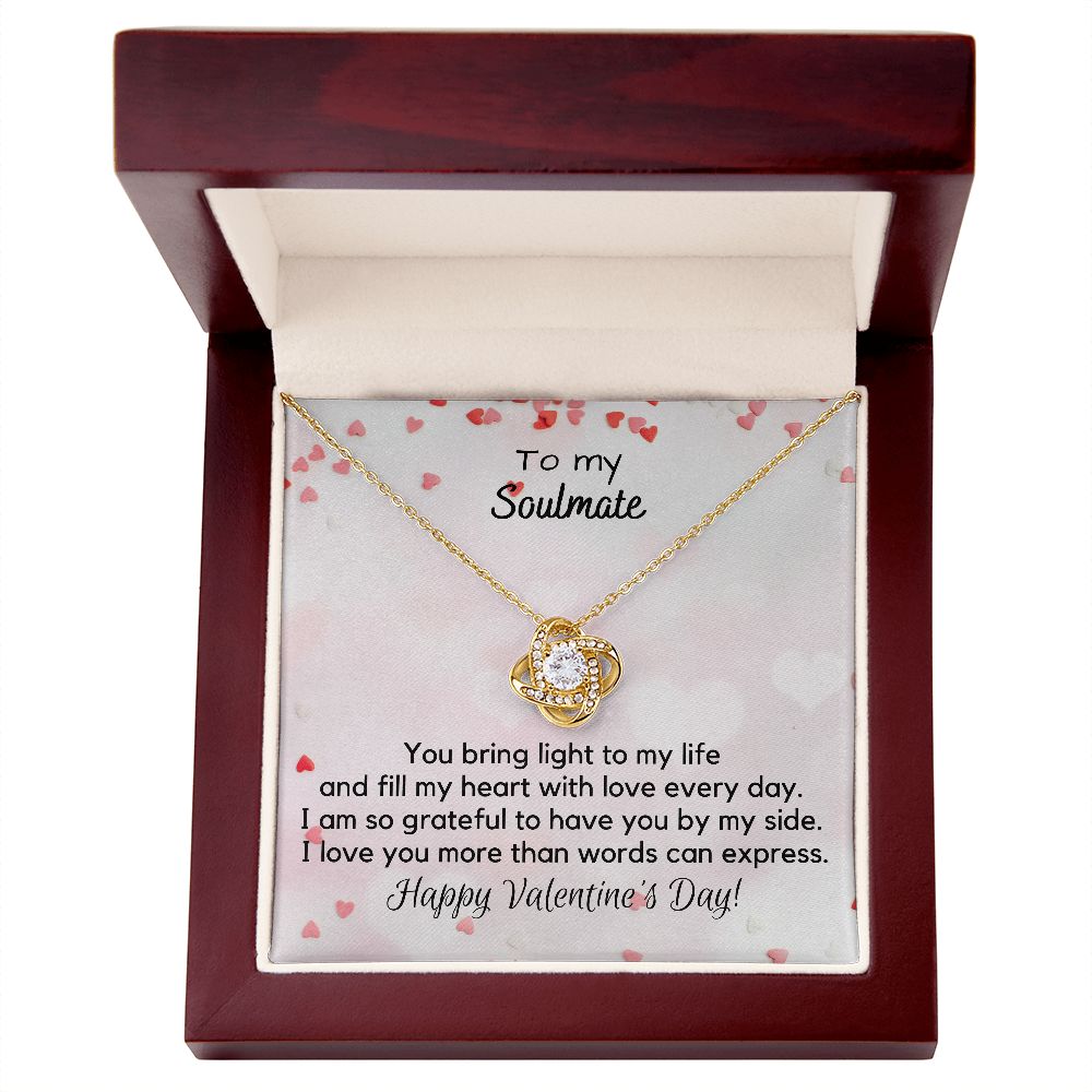 To My Soulmate - Valentine' Day Love Knot Necklace