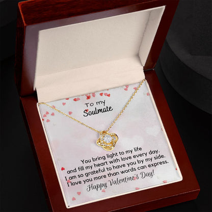To My Soulmate - Valentine' Day Love Knot Necklace