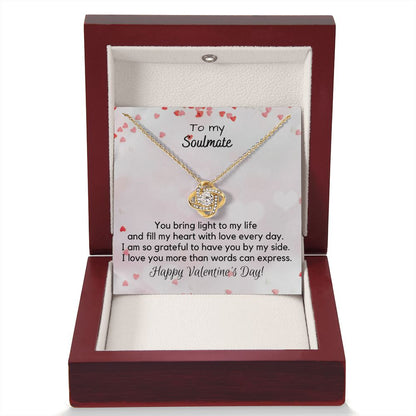 To My Soulmate - Valentine' Day Love Knot Necklace