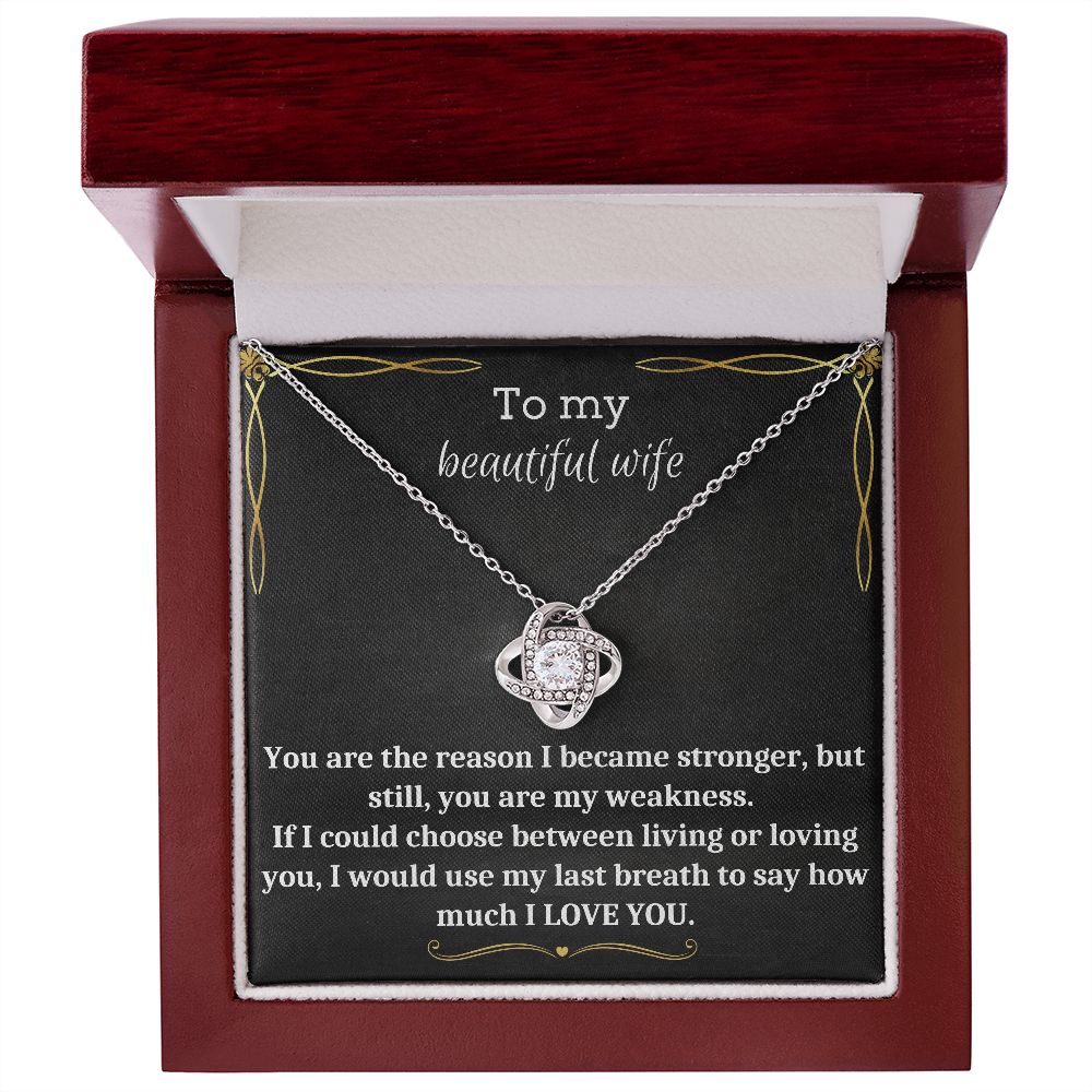 To My Beautiful Wife - Love Knot Necklace