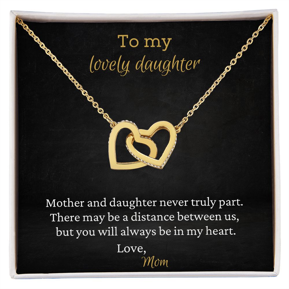To My Lovely Daughter - Interlocking Hearts Necklace