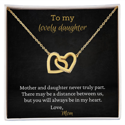 To My Lovely Daughter - Interlocking Hearts Necklace
