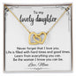 To My Lovely Daughter - Interlocking Hearts Necklace