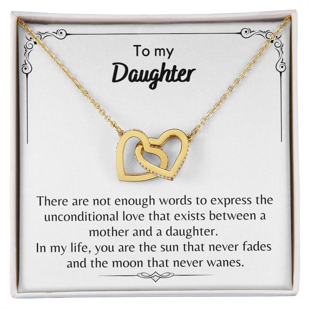 To My Daughter - Interlocking Hearts Necklace