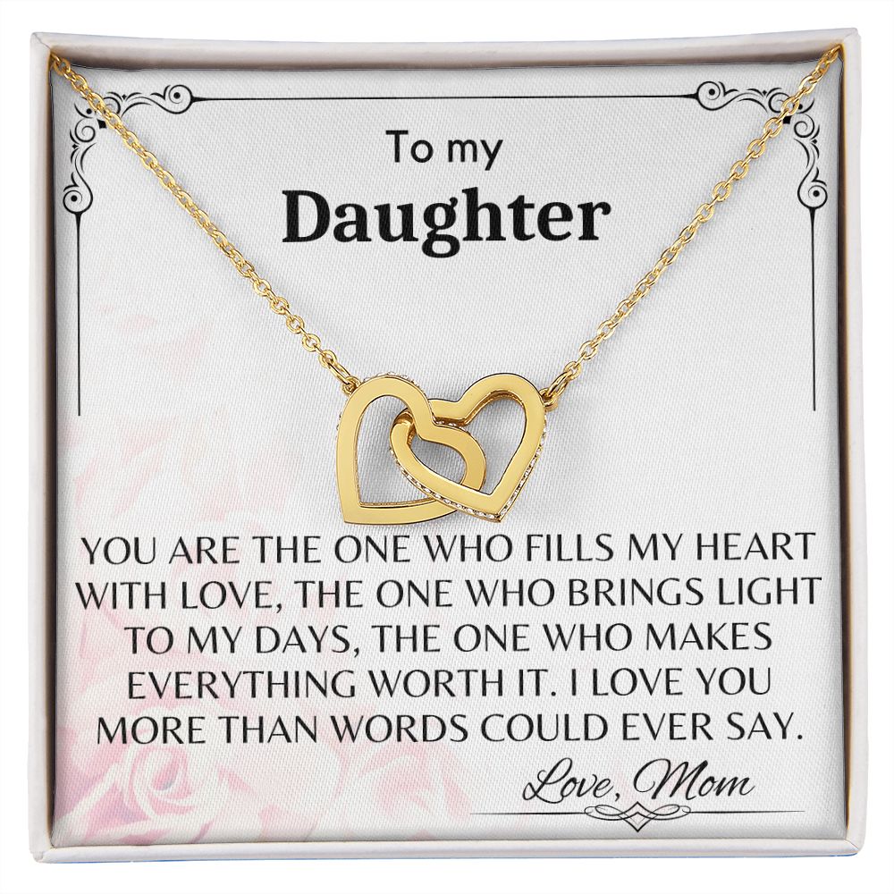 To My Daughter - Interlocking Hearts Necklace