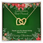 To My Wonderful Best Friend - Christmas Interlocking Hearts Necklace (Green)