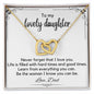 To My Lovely Daughter From Dad - Interlocking Hearts Necklace
