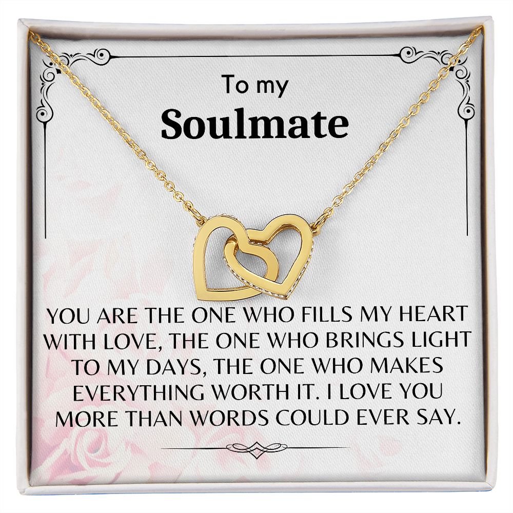 To My Soulmate - Interlocking Hearts Necklace