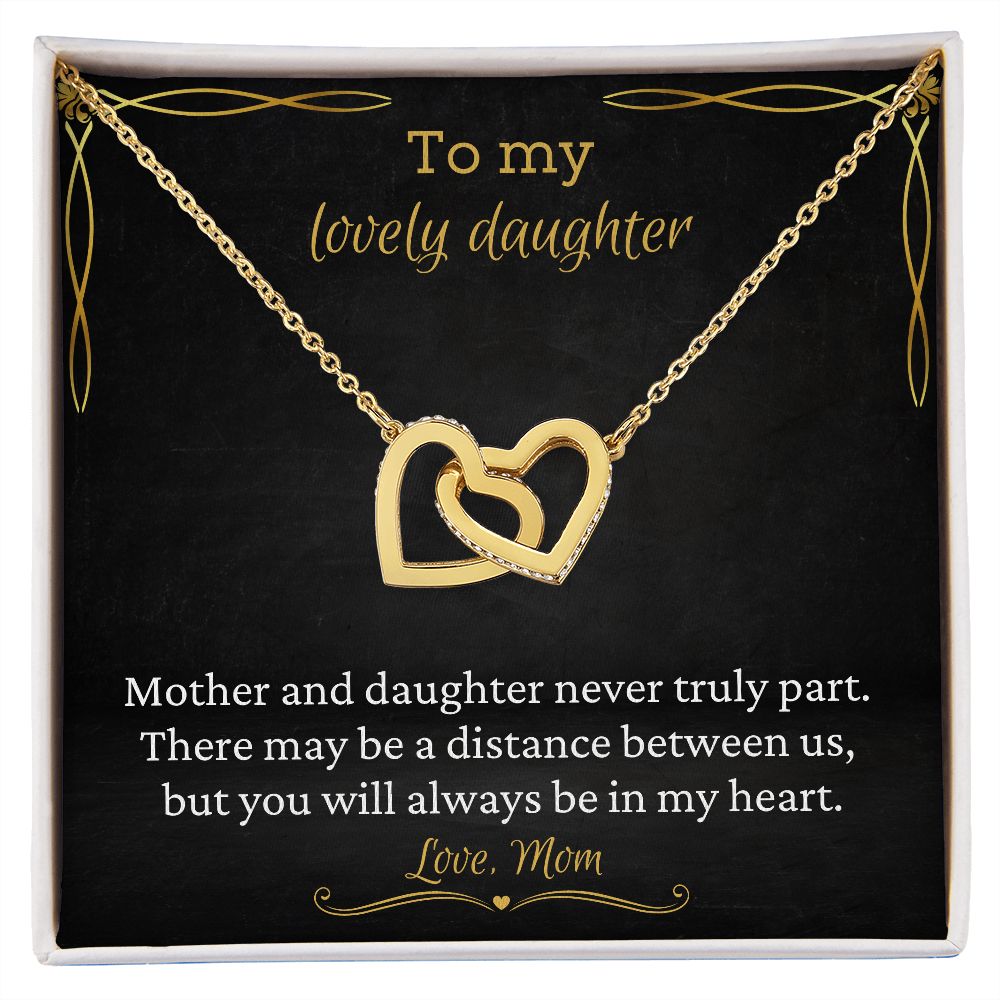 To My Lovely Daughter - Interlocking Heart Necklace