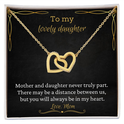 To My Lovely Daughter - Interlocking Heart Necklace