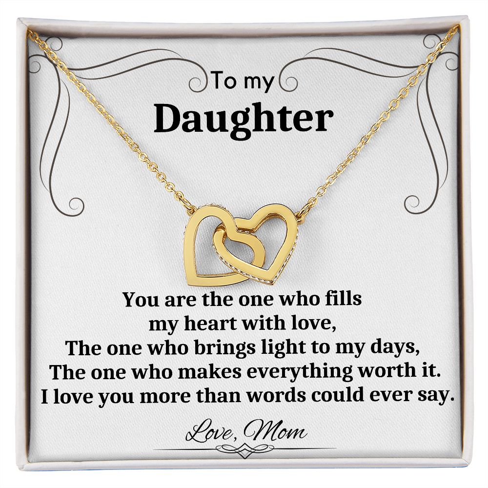 To My Daughter - Interlocking Hearts Necklace