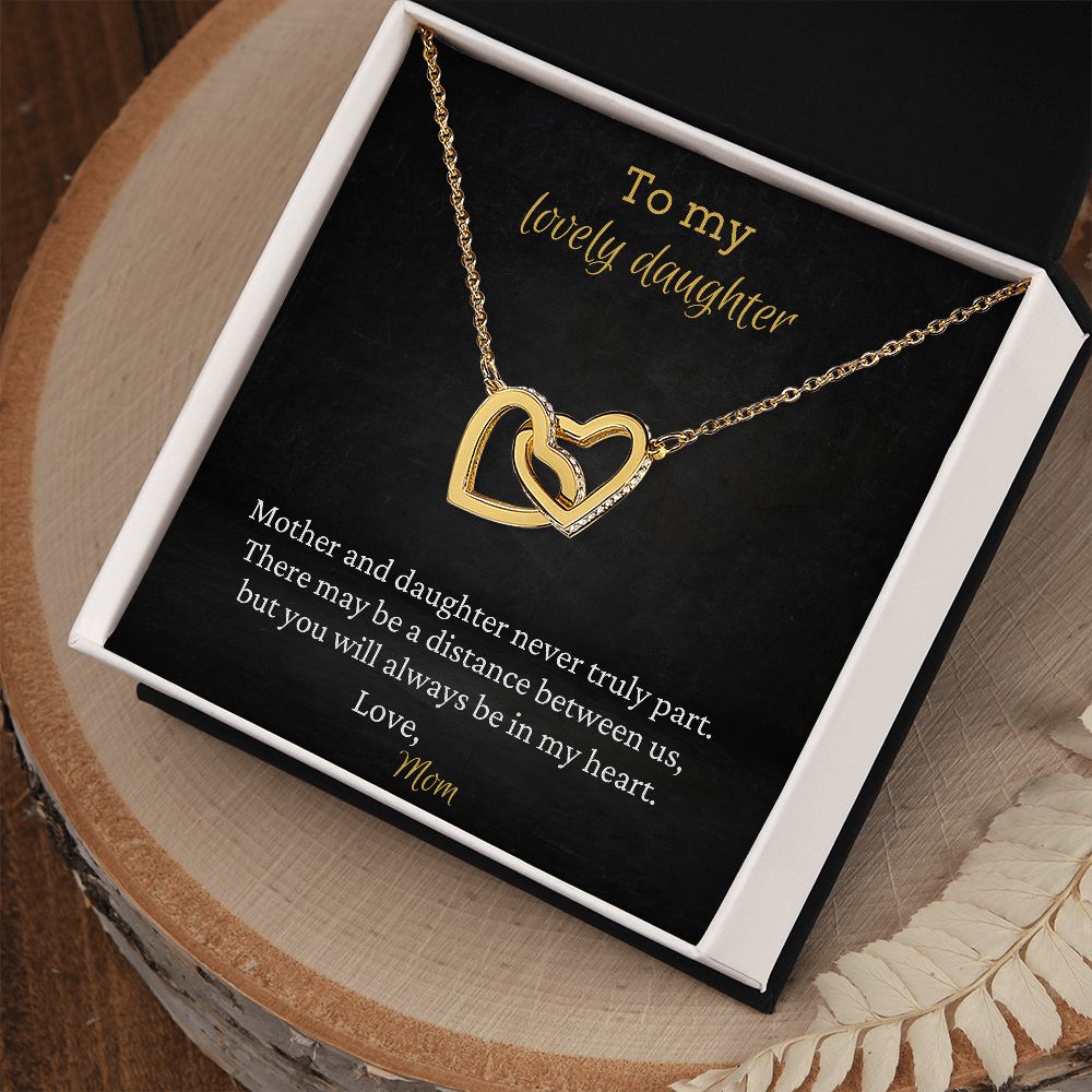 To My Lovely Daughter - Interlocking Hearts Necklace