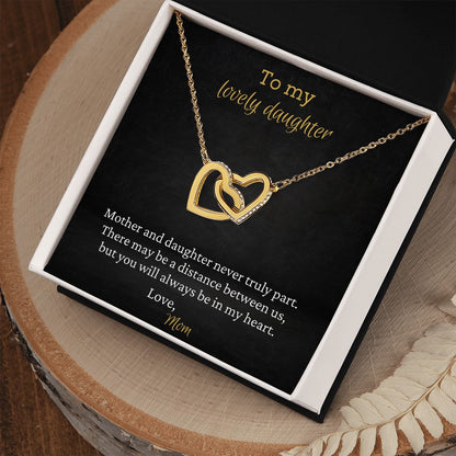 To My Lovely Daughter - Interlocking Hearts Necklace