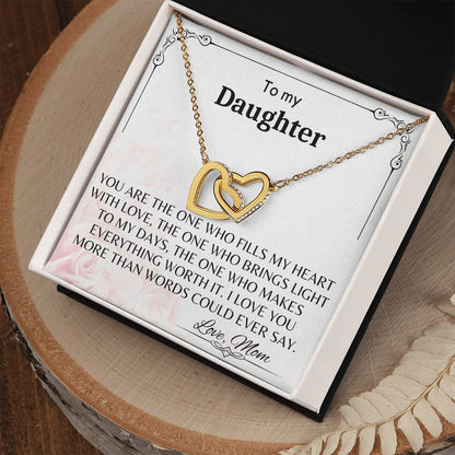 To My Daughter - Interlocking Hearts Necklace