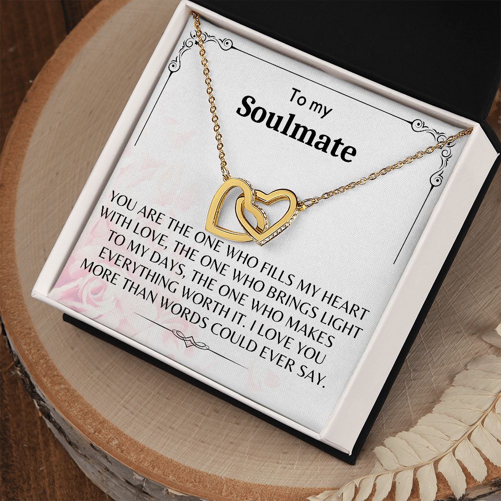 To My Soulmate - Interlocking Hearts Necklace