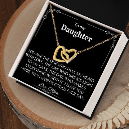 To My Daughter - Interlocking Hearts Necklace