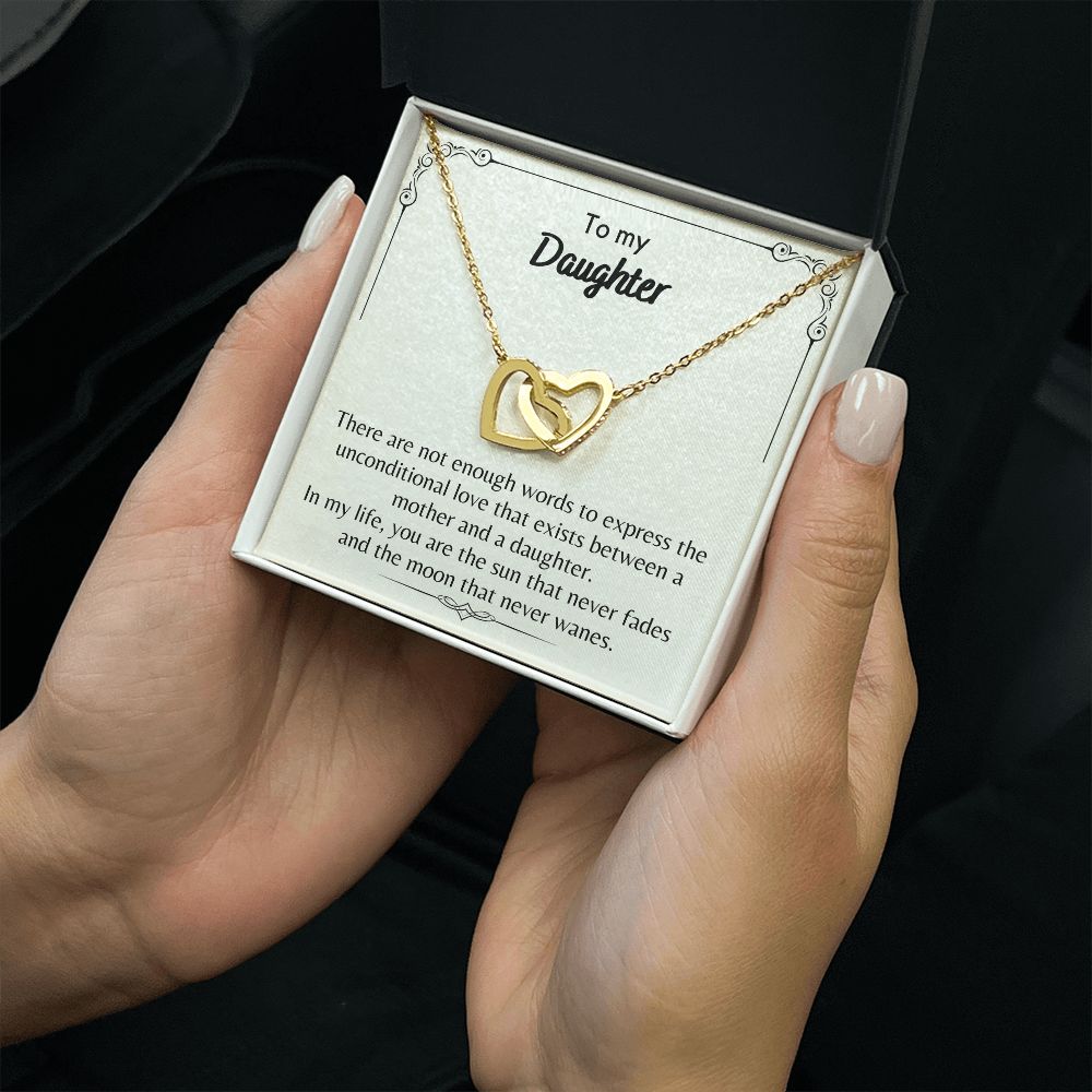To My Daughter - Interlocking Hearts Necklace