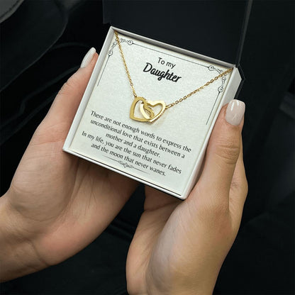 To My Daughter - Interlocking Hearts Necklace