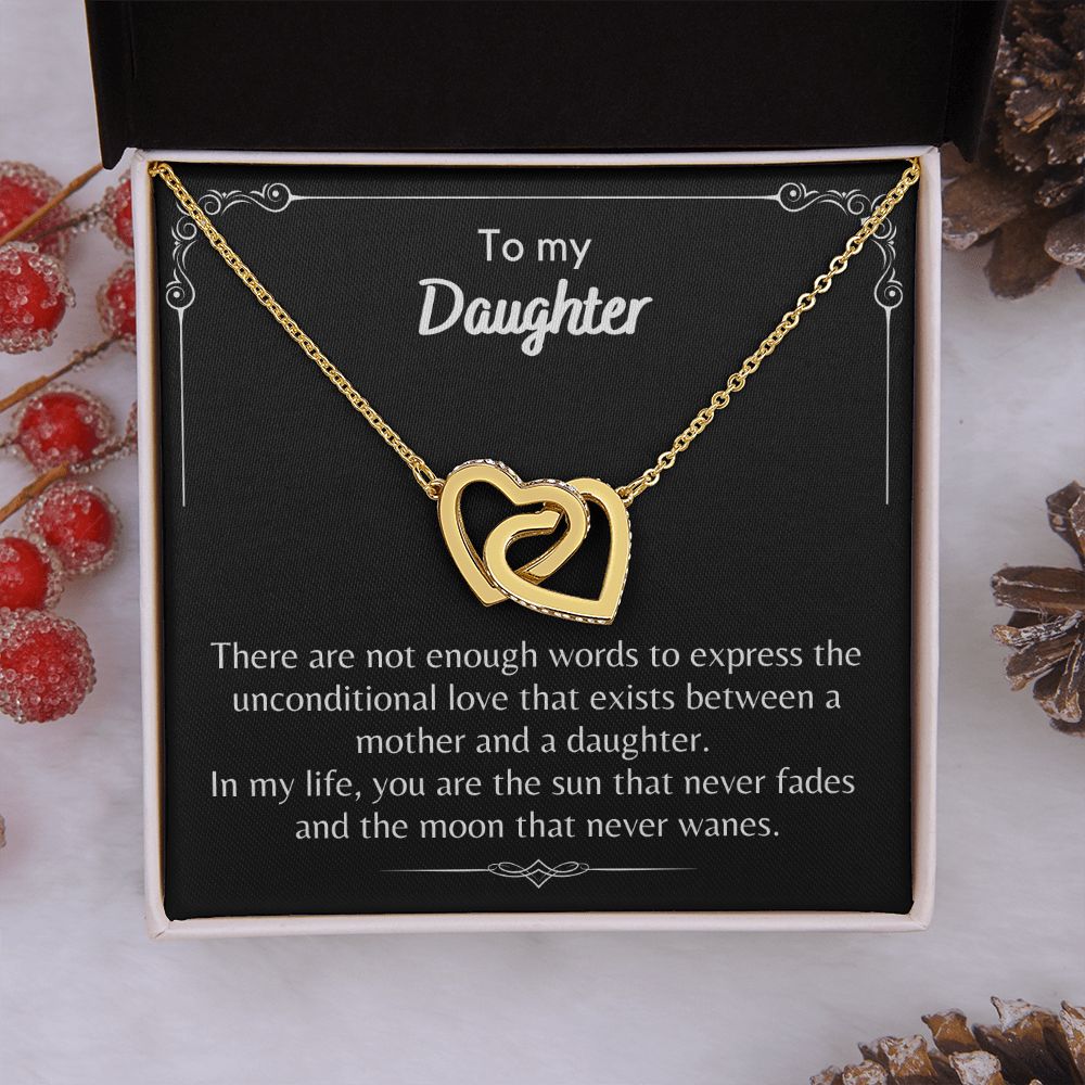 To My Daughter - Interlocking Hearts Necklace