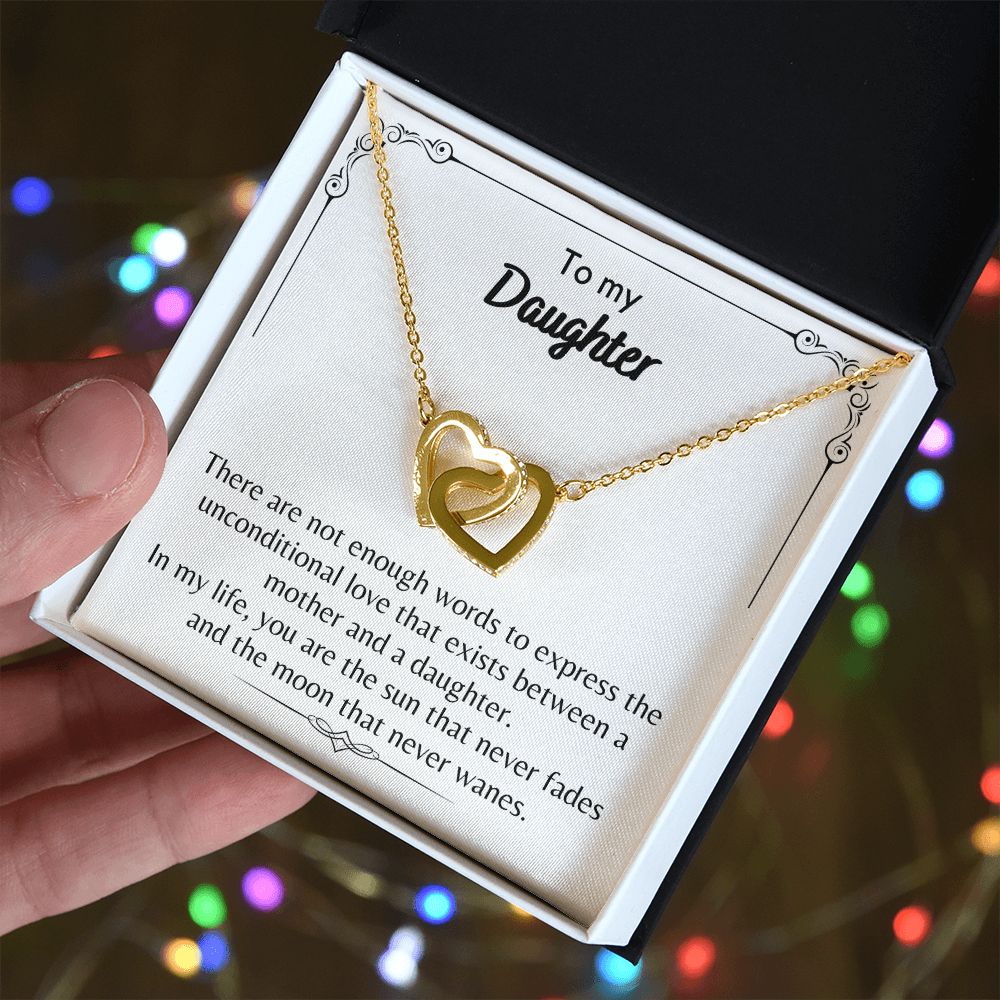 To My Daughter - Interlocking Hearts Necklace