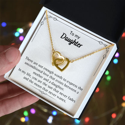To My Daughter - Interlocking Hearts Necklace