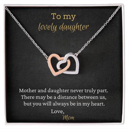 To My Lovely Daughter - Interlocking Hearts Necklace