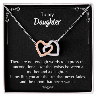 To My Daughter - Interlocking Hearts Necklace