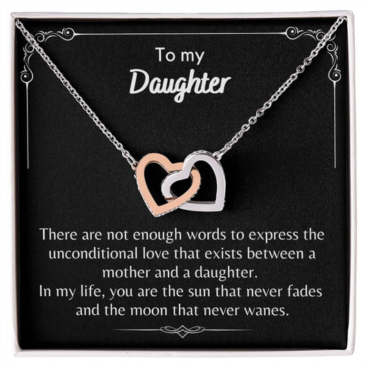 To My Daughter - Interlocking Hearts Necklace