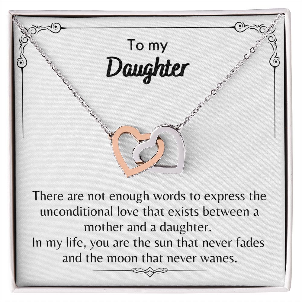To My Daughter - Interlocking Hearts Necklace