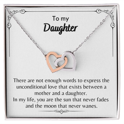 To My Daughter - Interlocking Hearts Necklace