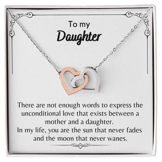 To My Daughter - Interlocking Hearts Necklace