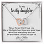 To My Lovely Daughter - Interlocking Hearts Necklace