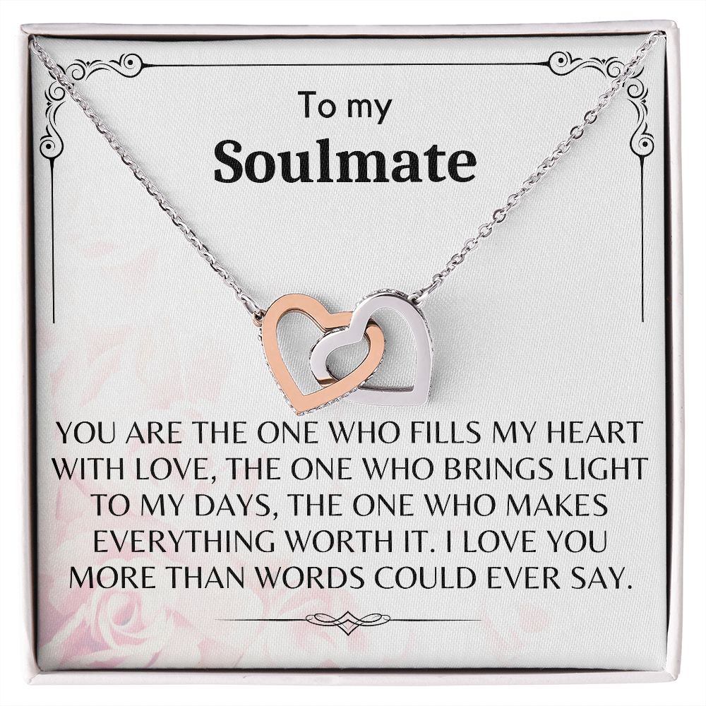 To My Soulmate - Interlocking Hearts Necklace