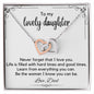 To My Lovely Daughter From Dad - Interlocking Hearts Necklace