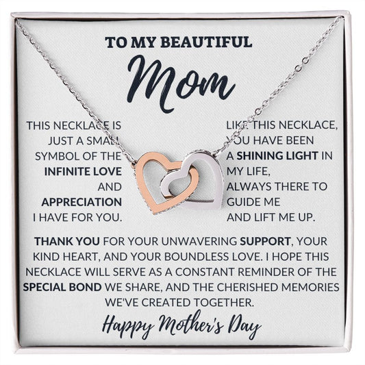 To My Beautiful Mom - Interlocking heart necklace [Mother's Day Limited Edition]