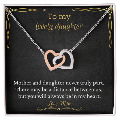 To My Lovely Daughter - Interlocking Heart Necklace