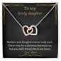 To My Lovely Daughter - Interlocking Heart Necklace
