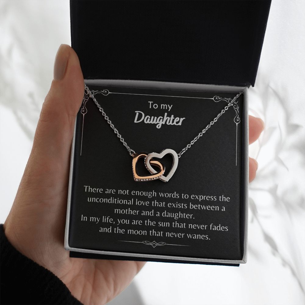 To My Daughter - Interlocking Hearts Necklace