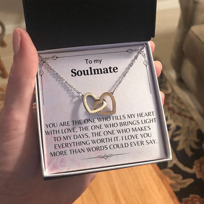 To My Soulmate - Interlocking Hearts Necklace