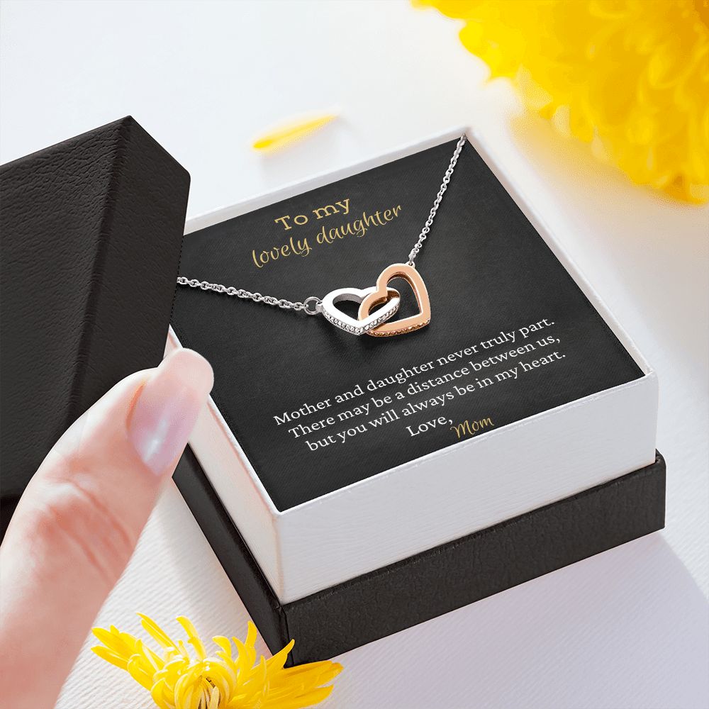 To My Lovely Daughter - Interlocking Hearts Necklace