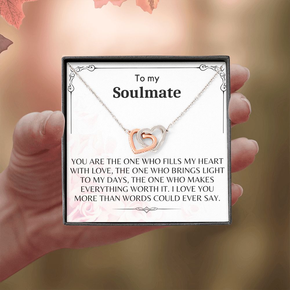 To My Soulmate - Interlocking Hearts Necklace