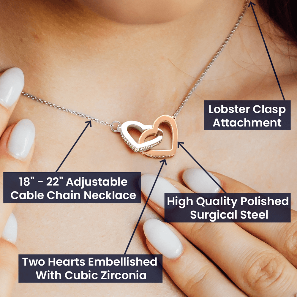 To My Daughter - Interlocking Hearts Necklace