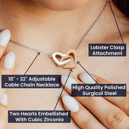 To My Daughter - Interlocking Hearts Necklace