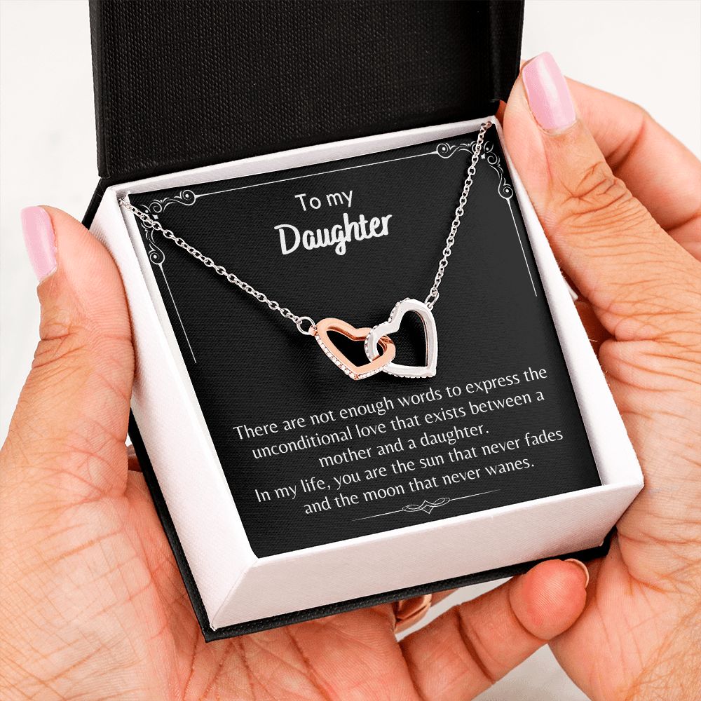 To My Daughter - Interlocking Hearts Necklace