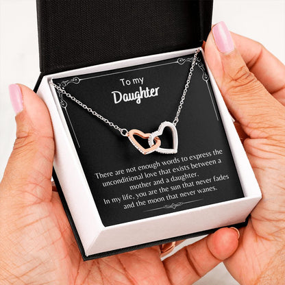 To My Daughter - Interlocking Hearts Necklace