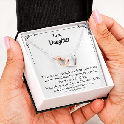 To My Daughter - Interlocking Hearts Necklace