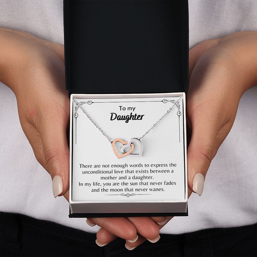 To My Daughter - Interlocking Hearts Necklace
