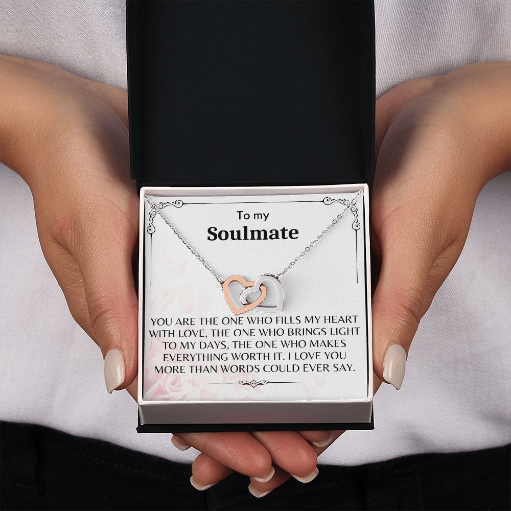 To My Soulmate - Interlocking Hearts Necklace